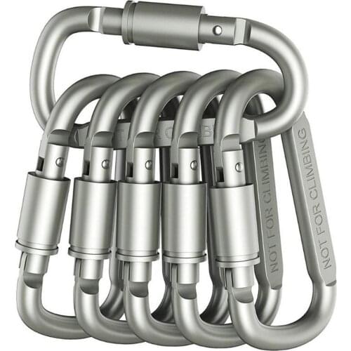 10pcs Carabiner Travel Kit Camping Equipment Alloy Aluminum Survival Gear Camping Hiking Mountaineering Hook D-Type Carabiner