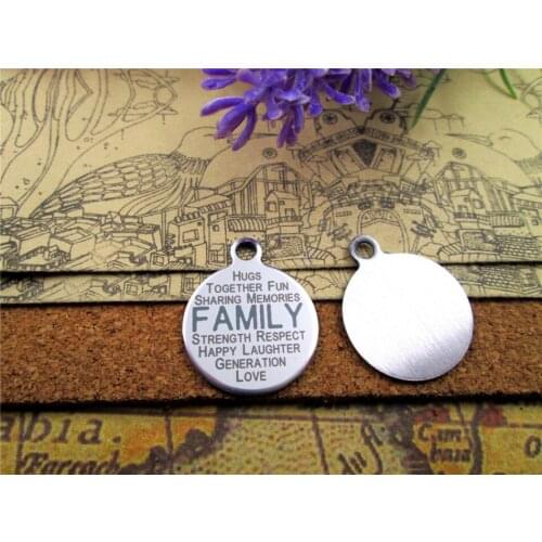 10pcs--"FAMILY Word Collage"stainless steel charms more style for choosing DIY Charms pendants for necklace