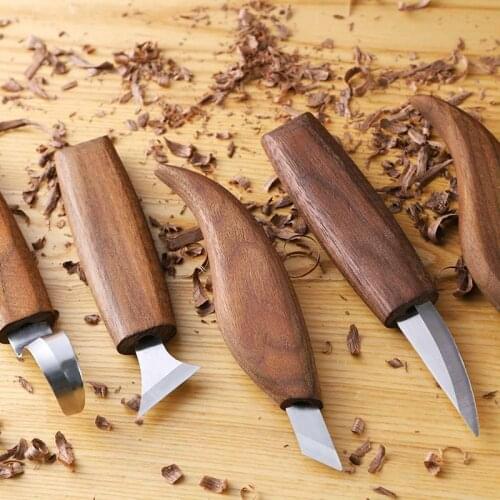 12Pcs Chisel Woodworking Cutter Set High Manganese Steel Knife Wood Handle Woodcarving Cutter Knives Woodworking Hand Tools