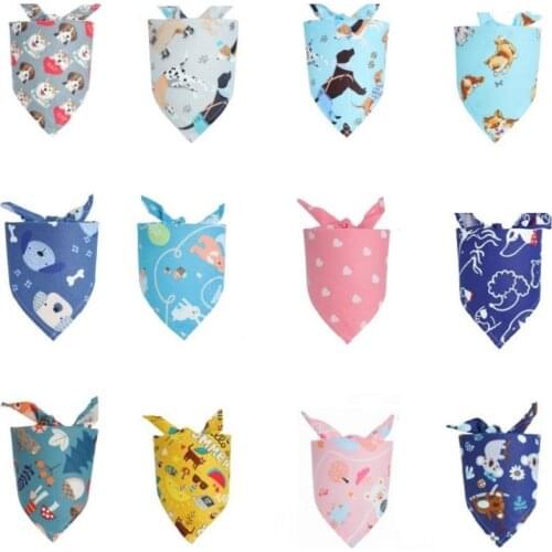 120pcs/lot polka dot Pet Dog Puppy cat cotton bandanas Collar scarf Pet Y8072107 10color for choice SIZE M:65*42*42cm