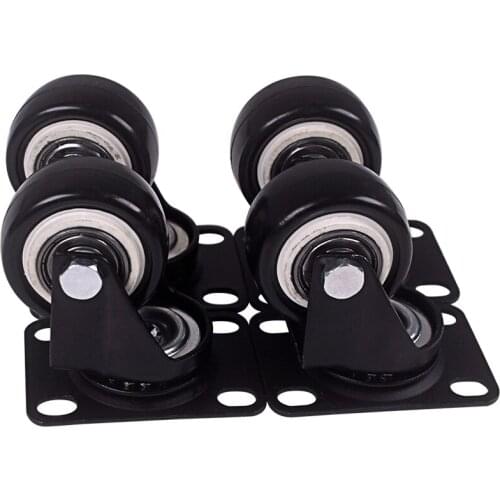 4pcs/lot Black Polyurethane Swivel 2 Inch Dia Castor Wheels Trolley Furniture Caster Heavy Duty 616 lb