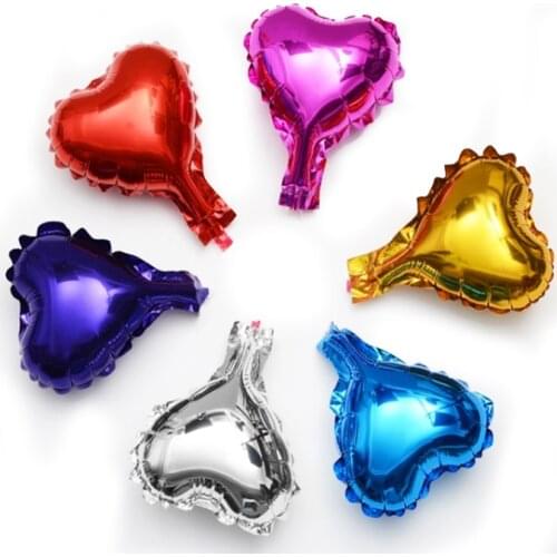 50pcs/lot mini size 5 inch Helium Balloons Heart shape Foil Ballons inflatable wedding decoration Birthday Party Supply