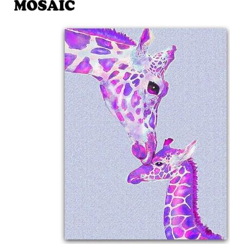 Low prices, DIY Diamond Painting Full Square 5D purple deer kiss 3D customzied puzzle Diamond Embroidered sale home decor