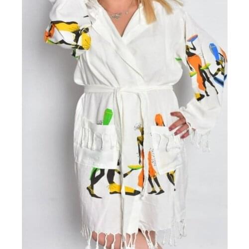 Bamboo Peshtemal Bathrobe Dress Soft Tissue It can be used on the beach, pool or shower It is harmless to health