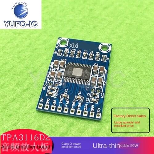Free Ship 1PCS XH-M562 Ultra Version TPA3116D2 Digital Audio Amplifier Board Ultra-Thin Double 50W Class-D Power Amplifier Board
