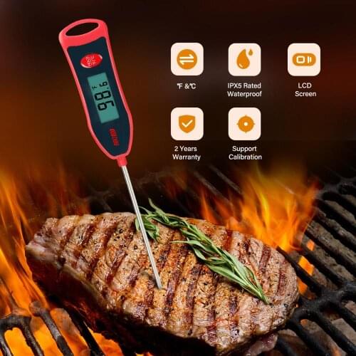 INKBIRD BG-HH1D Digital Cooking Food Thermometer Meat Thermometer 3-5s Fast Response with Backlight for BBQ Grill Yogurt Oil Fry
