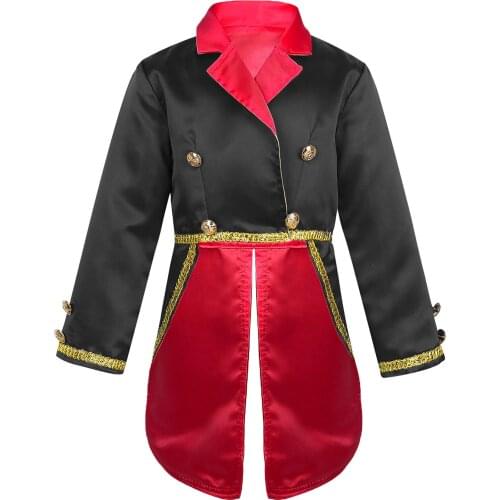 Kids Boys Prince Carnival Cosplay Costume Turn-Down Collar Tuxedo Jacket Tailcoat Childrens Halloween Party Role Play Clothing