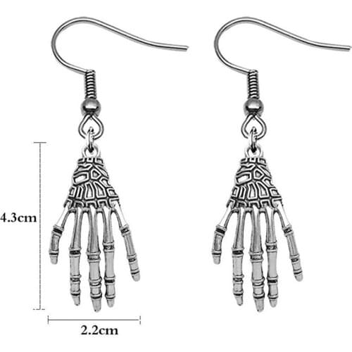 Hand Claw Long Earrings Vintage Punk Style Drop Earrings Women Fashion Skull Bone Jewelry Gothic Jewelry Ear Rings Gift 2021