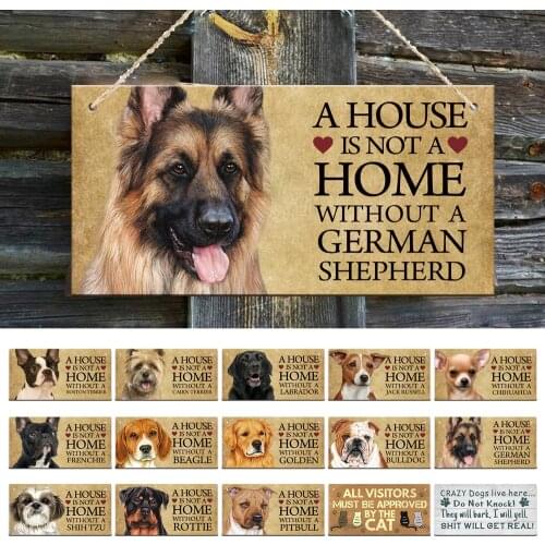 Pet Dog Doorplate Tag Wooden Dogs Cat Pendent Rectangular Pets Cats House Sign Plaques Wall Decoration Dogs Accessories