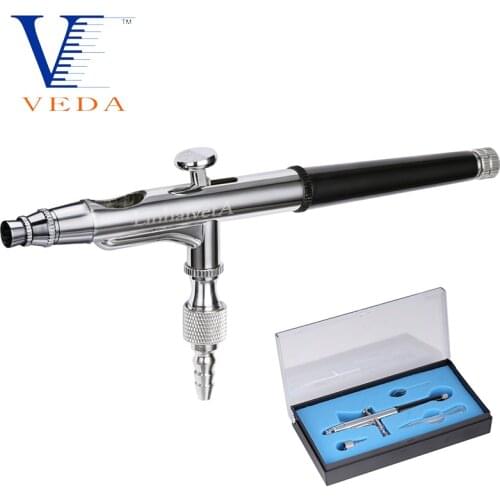 Dual-Action 0.5cc Gravity-Feed Airbrush Set with 0.2mm Nozzle Trigger Air-paint Control Spray Gun for Makeup Body Tattoo Arts