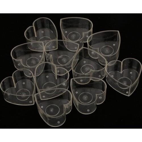 MagiDeal 10x Clear Plastic Tealight Cups Love Heart Candle Mold Wax Containers Making Mould Handmade Craft Mold