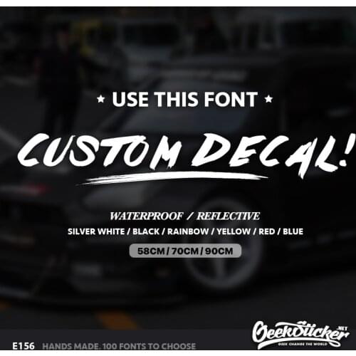 Geeksticker Custom Text Reflective Letters Auto Car Front Window Windshield Decal Stickers For BMW Audi VW Toyota Honda Mazda