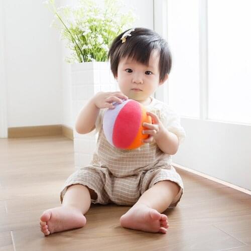 Learning & Education Stuffed Plush Toy baby Kids Colorful Ball with Bell 0-1 year
