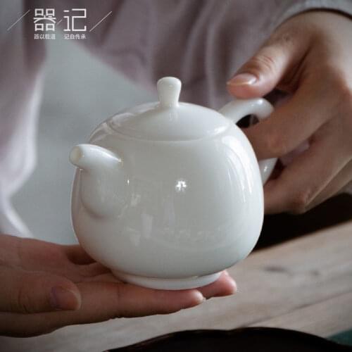 Denghua Procelain Xishi Teapot Ceramic Kung Fu Brief Kettle House Beauty Teaware Chinese Drinkware