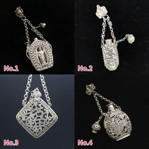 Chinese Miao silver copper retro hollow unicorn/guanyin/fushou/various sachet pendant ornaments/No.1---No.4 styles