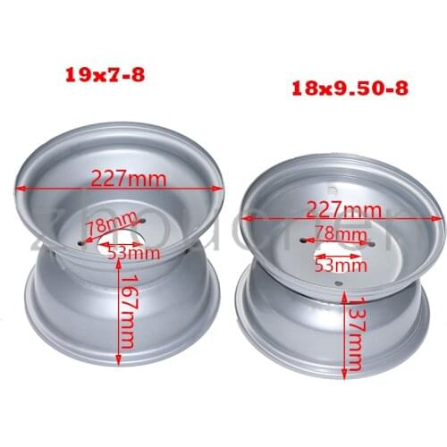 ATV ATV 8 inch steel rim motorcycle 8 inch front 18x9.50-8 rear wheel 19x7-8 accessories kart tires