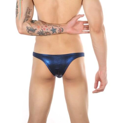 New Hot Sexy Men Swimsuit Faux Leather Swimwear Male Swimming Thong Shorts T-back Surf Board Beachwear Surfing Swim Trunks