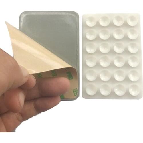 Single Side Silicone Suction Pad For Mobile Phone Fixture Suction Cup Backed 3M Adhesive Silicone Rubber Sucker Pad For Fixed