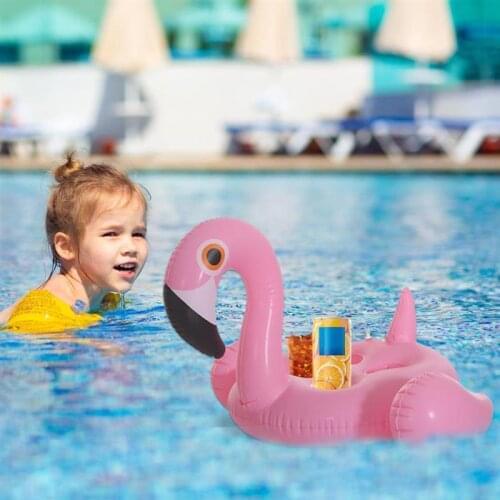 Inflatable Drink Cup Holder Flamingo Swimming Pool Float Garden Pool Hawaii Toy Event Party Supplies Bar Coasters Decoration