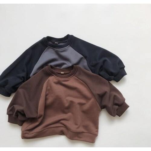 2020 New Girls Boys Patchwork Sweatshirt Autumn Fashion Cotton Kids Sweatshirt 1-6 years QV183