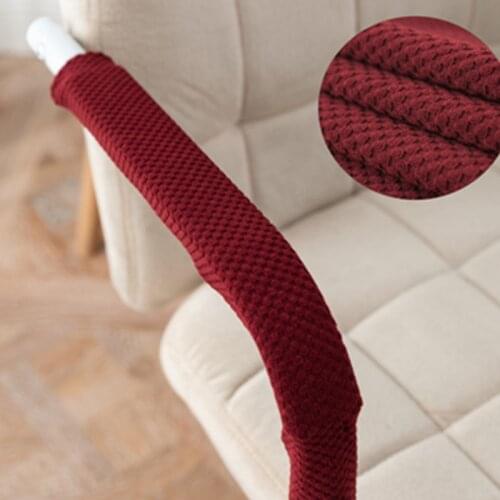A Pair Of Solid Color Elastic Armrest Cover For Home Office Computer Seat Knitted Jacquard Universal Spandex Chair Armrest Cover