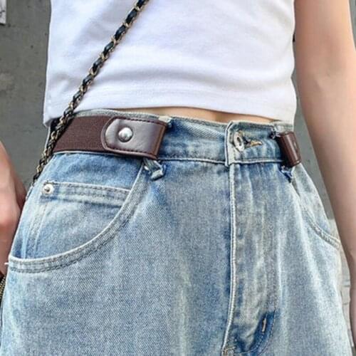 Buckle-Free Belt For Jean Pants,Dresses,No Buckle Stretch Elastic Waist Belt For Women/Men,No Bulge,No Hassle Waist Belt 45-70CM