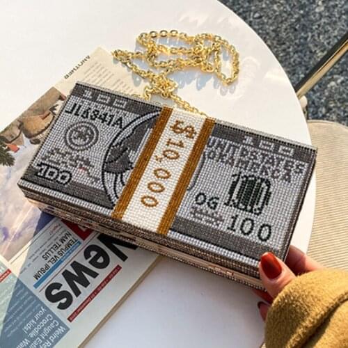 Luxury Design Diamond Evening Bags Crystal Womens Wedding Clutch Bags Party Purses and Handbags Chain Shoulder Bag