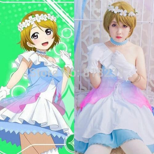 Love Live School Idol Project Dreams Gate Koizumi Hanayo Chiffon Tee Dress Uniform Outfit Anime Cosplay Costumes