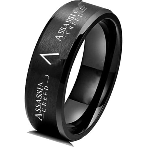 Assassin symbols finger ring sliver gold stainless Steel Rings for menTitanium metal rings gift Steel Ring Game Drop Shipping