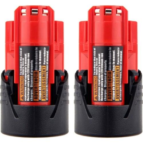 12V 2.0Ah 3.0Ah Rechargeable Li-ion Battery Replacement for Milwaukee M12 48-11-2411 48-11-2420 48-11-2401 48-11-2402 48-11-240