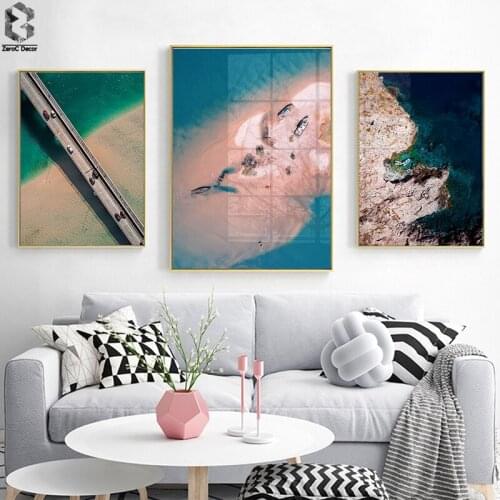 Modern Sea Beach Canvas Painting Wall Art Posters and Print Nodic Decorative Wall Pictures For Living Room Home Decor