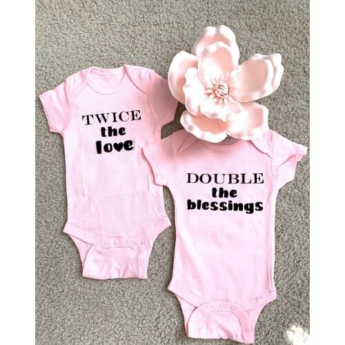 Twin Boys Girls Outfit Twins Baby Gift Ideas Newborn Baby Shower Gift Summer Short Sleeve Bodysuits Casual Ropa