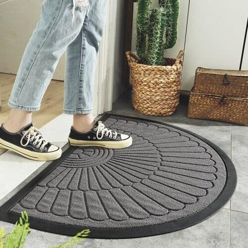 European-style entrance semi-circular rubber floor mats wear-resistant home and commercial non-slip rubber door mats