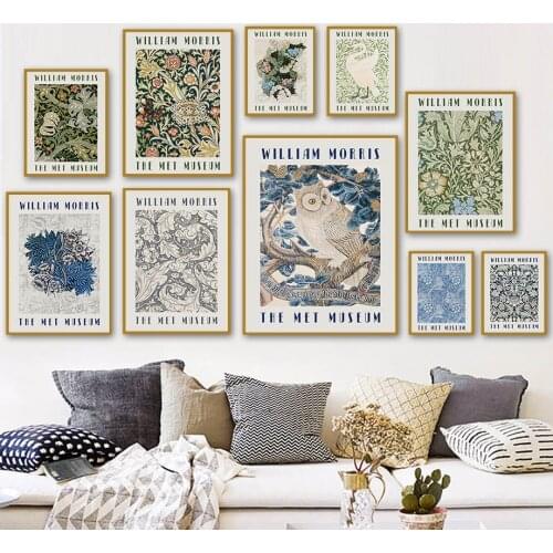 William Morris Flower Leaf Swan Owl Retro Wall Art Canvas Painting Nordic Posters And Prints Wall Pictures For Living Room Decor