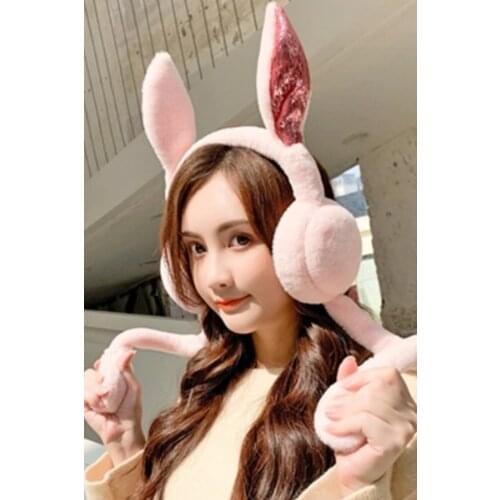 YOYOSO Ears Moving Rabbit Earphone Pink