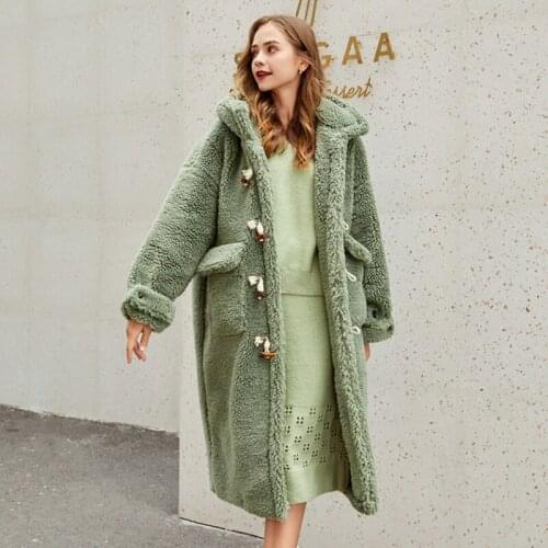 2020 High Quality Teddy Coat Women Faux Fur Lamb Wool Baggy Long Hooded Plush Coat Female Faux Fur Jacket manteau femme