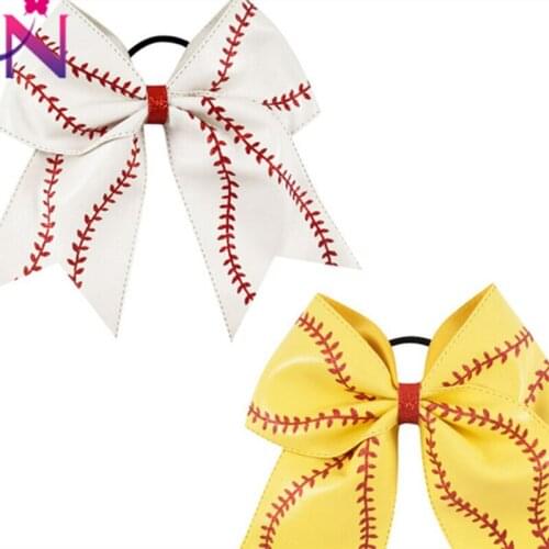 1Pcs DIY Headwear Leather Bows Cheerleading Hair Accessories With Ring Women Handmade Haar Girl Embroidery Full Cover Clip