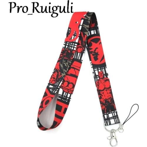 100pcs Hellboy Neck Strap Lanyard keychain Mobile Phone Strap ID Badge Holder Rope Key Chain Keyrings cosplay Accessories Gifts