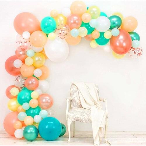 115pcs/lot blue Balloons Arch Garland Kit Blush Rose Gold balloons Confetti summer Holiday balloons Birthday Party Decoration