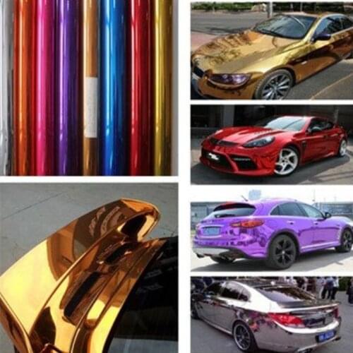 152x20cm Portable Mirror Chrome Electroplate Vinyl Car Wrapping Foil Decal Fiber Car Motorcycle Decoration Membrane Car Sticker