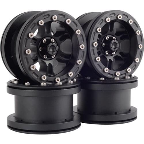 4PCS Metal 2.2 inch Beadlock Wheel Rims for 1/10 RC Rock Crawler Axial SCX10 RR10 Wraith TRAXXAS TRX4 TRX6