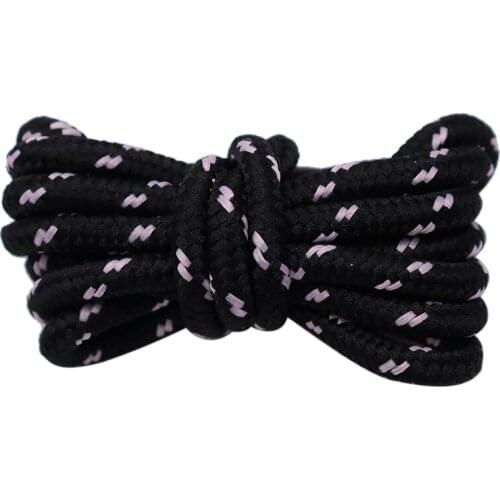 Weiou 4.5MM Shoe Accessories Black Pink Polyester Unisex Shoelaces For Men Women Sneaker Canvas Boots Kids&Adults Hoodie Ropes