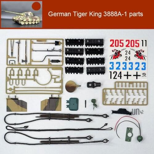 Self-assembly Accessories/decorative Stickers/Rope/Fender/Jack for 1/16 Henglong RC Tank Model German Tiger King 3888A-1