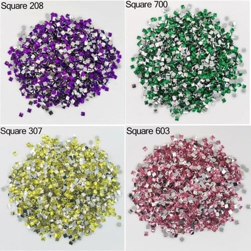 Crystal Stone Square Drills For DIY Diamond Painting Cross Stitch Embroidery Rhinestones Colorful Mosaic Colorful Mosaic Stones