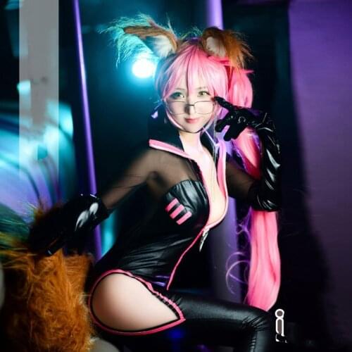 Anime! Fate Grand Order FGO Tamamo no Mae Black Bodysuit Uniform Cosplay Costume Halloween Suit For Women