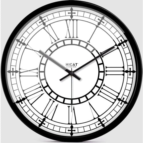 Large Vintage Silent Wall Clock Vintage Metal Roman Bedroom Quartz Clock Wall Wathes Living Room Horloge Home Decoration ZB5WC