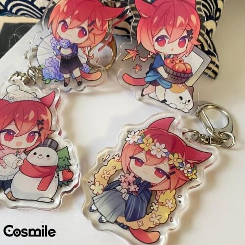 Cosmile Final Fantasy XIV FF14 G'raha Tia Acrylic Keychain Keyring Wallet Key Chain Ornament Strap Limited 4pcs set C