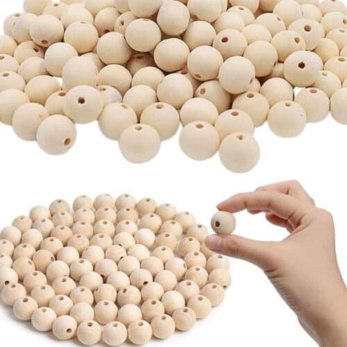 2-300pcs Natural Wooden Spacer Beads Round Eco-Friendly Loose Wood Bead DIY Crafts Supplies Jewelry Making Bracelet Accessories