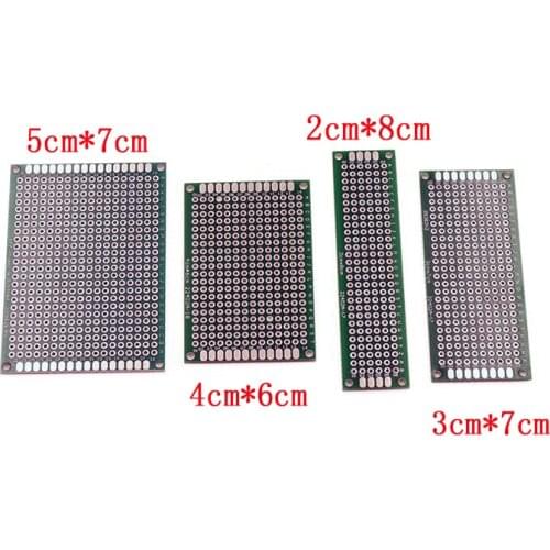 Dropshipping 4pcs 5x7 4x6 3x7 2x8cm double Side Copper prototype pcb Universal Board Fiberglass board for Arduino