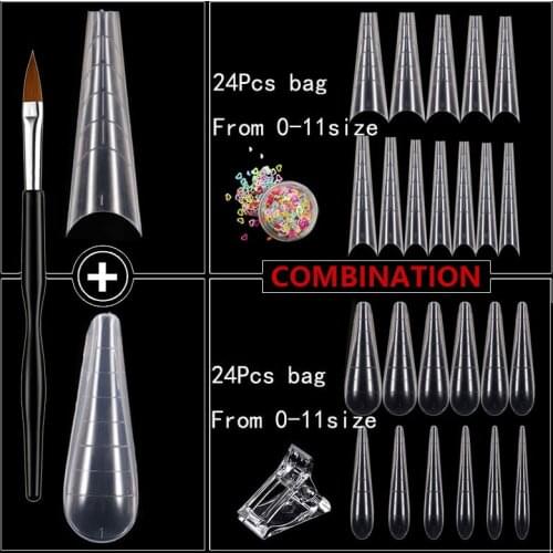 Dual Nail Forms Full Cover Quick Building Extension Gel Mold Tips DIY False Nail Art Ploy UV Gel Builder Mold Manicure Tool